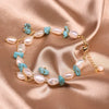 Wholesale Natural Freshwater Pearl Bracelet With Two Sided Light Retro Design Geometric Shape Electroplated Beaded Jewelry That Doesn't Fade