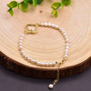 Wholesale Natural Freshwater Pearl Bracelet With Two Sided Light Retro Design Geometric Shape Electroplated Beaded Jewelry That Doesn't Fade