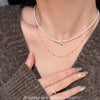 Wholesale Natural Freshwater Pearl Clavicle Necklace Round Shape Copper Alloy And Pearl Material Highend Style