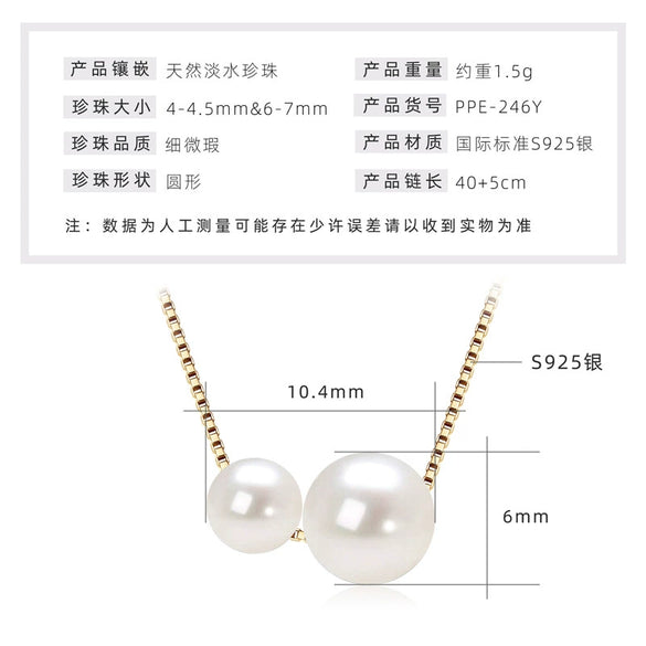 Wholesale Natural Freshwater Pearl Clavicle Necklace With Invisible Pendant Silver 925 Silver Electroplated Geometric Style