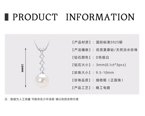 Wholesale Natural Freshwater Pearl Clavicle Necklace With Invisible Pendant Silver 925 Silver Electroplated Geometric Style