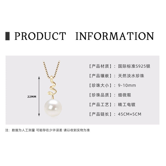 Wholesale Natural Freshwater Pearl Clavicle Necklace With Invisible Pendant Silver 925 Silver Electroplated Geometric Style
