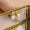 Wholesale Natural Freshwater Pearl Ear Hooks With Retro Bird's Nest Niche Design S925 Silver Needle Earrings 18K Real Gold Plated