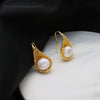 Wholesale Natural Freshwater Pearl Ear Hooks With Retro Bird's Nest Niche Design S925 Silver Needle Earrings 18K Real Gold Plated