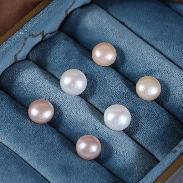 Wholesale Natural Freshwater Pearl Earrings With S925 Sterling Silver Needle And Oblate Shape