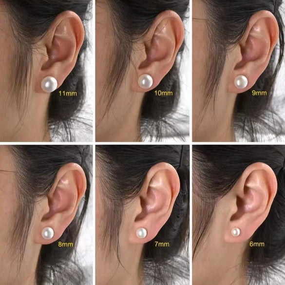 Wholesale Natural Freshwater Pearl Earrings With S925 Sterling Silver Needle And Oblate Shape