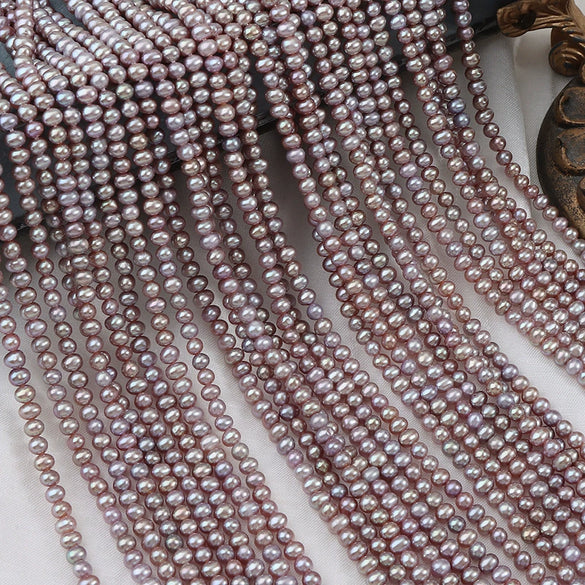 Wholesale Natural Freshwater Pearl Eggshaped String Jewelry Purple