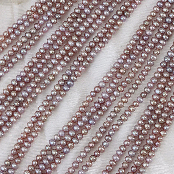 Wholesale Natural Freshwater Pearl Eggshaped String Jewelry Purple