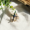 Wholesale Natural Freshwater Pearl Geometric Brooch With Enamel Color Zircon And Electroplating