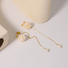 Wholesale Natural Freshwater Pearl Geometric Earrings With S925 Silver Needle And Electroplating Process For Women