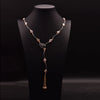 Wholesale Natural Freshwater Pearl Long Sweater Chain Necklace With Electroplating And Geometric Design For Women