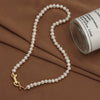 Wholesale Natural Freshwater Pearl Necklace Copper Accessories Near Circle Shape Bow Buckle