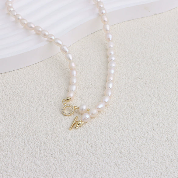 Wholesale Natural Freshwater Pearl Necklace Simple Exquisite Clavicle Chain Light Luxury Versatile For Women