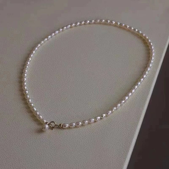 Wholesale Natural Freshwater Pearl Necklace Simple Exquisite Clavicle Chain Light Luxury Versatile For Women