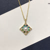 Wholesale Natural Freshwater Pearl Necklace With Copper Abalone Shell Geometric Rhombus Pendant In Fashion Minimalist Style