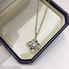 Wholesale Natural Freshwater Pearl Necklace With Copper Abalone Shell Geometric Rhombus Pendant In Fashion Minimalist Style