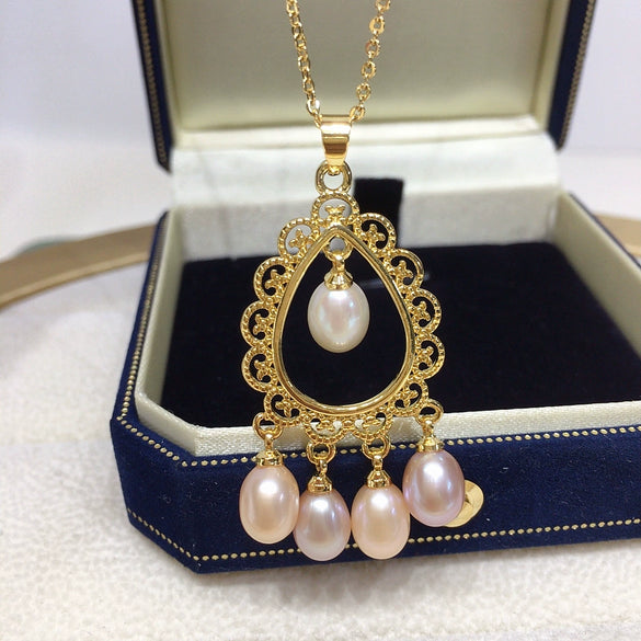 Wholesale Natural Freshwater Pearl Necklace With Copper Pendant And Drop Shaped Pearls Retro And Minimalist Style
