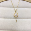 Wholesale Natural Freshwater Pearl Necklace With Four Leaf Clover Key Pendant And Copper Accessories