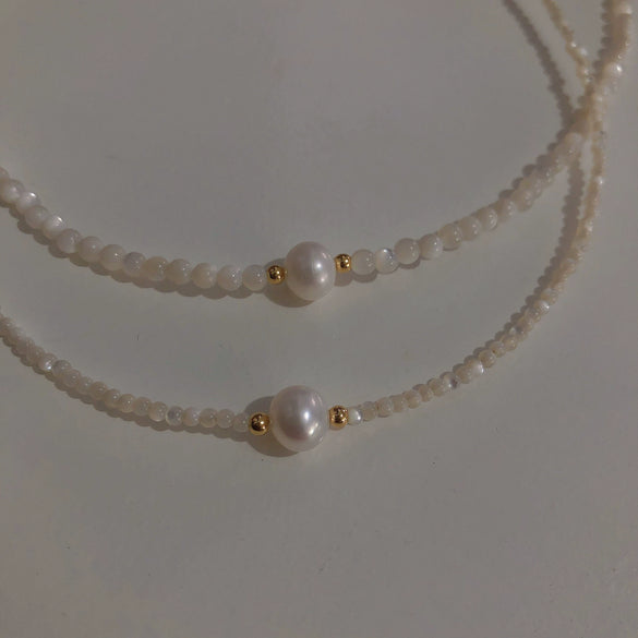 Wholesale Natural Freshwater Pearl Necklace With Geometric Style And Electroplating Treatment For Women