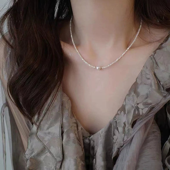 Wholesale Natural Freshwater Pearl Necklace With Geometric Style And Electroplating Treatment For Women