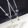 Wholesale Natural Freshwater Pearl Necklace With Sixpointed Star Nearly Round Pearl Pendant And Copper Chain