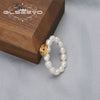 Wholesale Natural Freshwater Pearl Ring Retro Geometric Style Electroplated