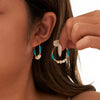 Wholesale Natural Gem Series Turquoise Freshwater Pearl S925 Sterling Silver Electroplated Minimalist Women's Earrings