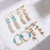 Wholesale Natural Gem Series Turquoise Freshwater Pearl S925 Sterling Silver Electroplated Minimalist Women's Earrings