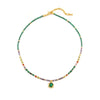 Wholesale Natural Malachite Necklace Stainless Steel Copper Handmade Geometric Pendant Clavicle Chain For Women