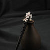 Wholesale Natural Pearl And Ebony Solid Wood Hairpin With Flower Pattern In Antique Style
