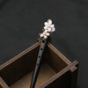 Wholesale Natural Pearl And Ebony Solid Wood Hairpin With Flower Pattern In Antique Style