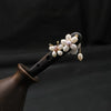 Wholesale Natural Pearl And Ebony Solid Wood Hairpin With Flower Pattern In Antique Style