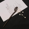 Wholesale Natural Pearl And Ebony Solid Wood Hairpin With Flower Pattern In Antique Style
