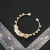 Wholesale Natural Pearl Bracelet For Women Retro Light Luxury Floral Petals Geometric Electroplated Hand Ornament