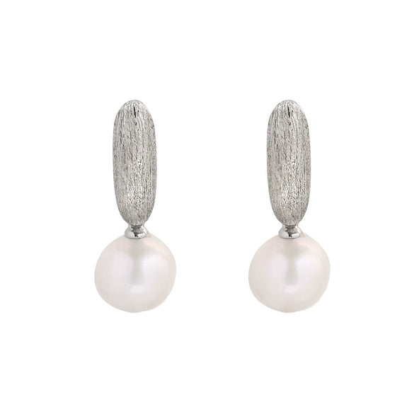 Wholesale Natural Pearl Drop Shape Handmade Women's Earrings S925
