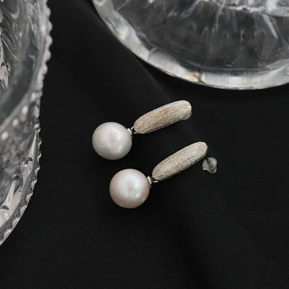 Wholesale Natural Pearl Drop Shape Handmade Women's Earrings S925