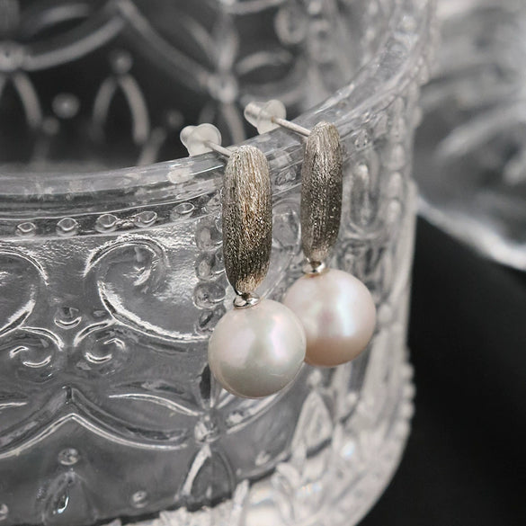Wholesale Natural Pearl Drop Shape Handmade Women's Earrings S925