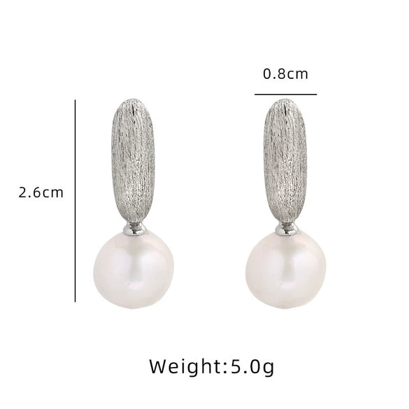 Wholesale Natural Pearl Drop Shape Handmade Women's Earrings S925
