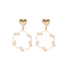 Wholesale Natural Pearl Earrings Handmade Real Gold Electroplated Geometric Style