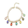 Wholesale Natural Pearl Geometric Retro Electroplating Water Drop Pendant Bracelet