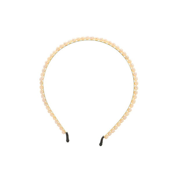 Wholesale Natural Pearl Headband Handmade Retro Geometric Light Luxury Summer Women's Hair Accessories