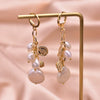 Wholesale Natural Pearl Retro Geometric Water Drop Earrings With Electroplating Design For Women