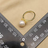Wholesale Natural Pearl Sterling Silver Ring With Retro Style And Geometric Pattern Electroplated