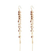 Wholesale Natural Pearl Tassel Long Earrings For Women With Geometric Design And 18K Gold Color Electroplating