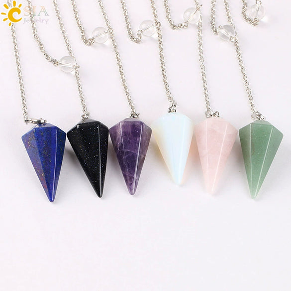 Wholesale Natural Semiprecious Stone And Copper Accessories Spirit Pendulum Polished Unisex Personality Style