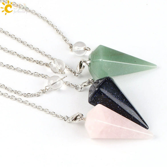 Wholesale Natural Semiprecious Stone And Copper Accessories Spirit Pendulum Polished Unisex Personality Style