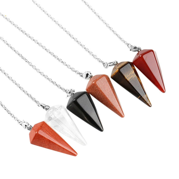 Wholesale Natural Semiprecious Stone And Copper Accessories Spirit Pendulum Polished Unisex Personality Style