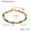 Wholesale Natural Stone Abacus Beads Bracelet Light Luxury Titanium Steel 18K Gold Plated Geometric Chain Decoration