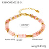 Wholesale Natural Stone Abacus Beads Bracelet Light Luxury Titanium Steel 18K Gold Plated Geometric Chain Decoration