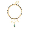 Wholesale Natural Stone And Copper Beaded Necklace Light Luxury Geometric Handmade Ochain Clavicle Chain
